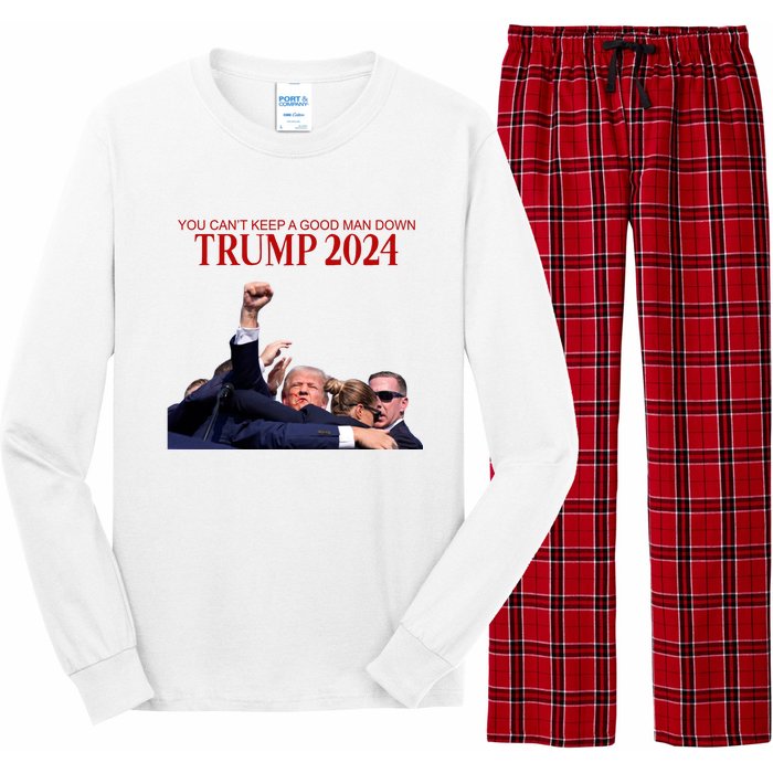 Donald Trump 2024 You CanT Keep A Good Man Down Long Sleeve Pajama Set