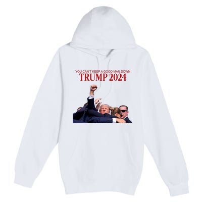 Donald Trump 2024 You CanT Keep A Good Man Down Premium Pullover Hoodie