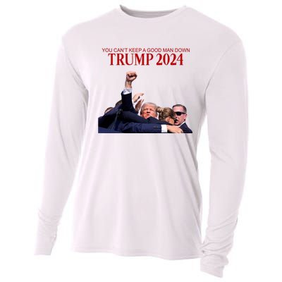 Donald Trump 2024 You CanT Keep A Good Man Down Cooling Performance Long Sleeve Crew