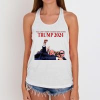 Donald Trump 2024 You CanT Keep A Good Man Down Women's Knotted Racerback Tank