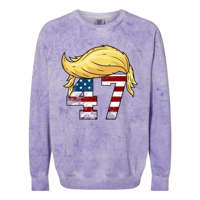 Donald Trump 2024 For President 47th President Trump Hair Colorblast Crewneck Sweatshirt