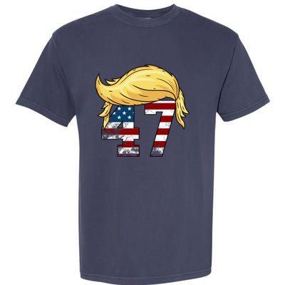 Donald Trump 2024 For President 47th President Trump Hair Garment-Dyed Heavyweight T-Shirt