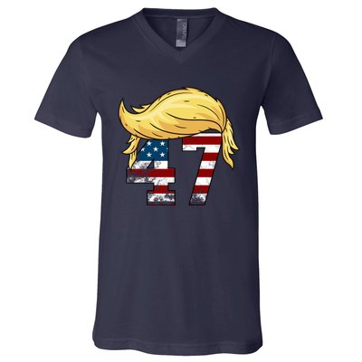 Donald Trump 2024 For President 47th President Trump Hair V-Neck T-Shirt