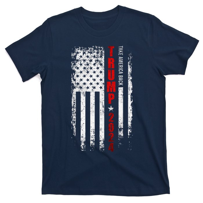 Donald Trump 2024 Take America Back American Flag Patriotic T-Shirt