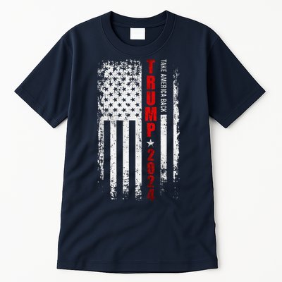 Donald Trump 2024 Take America Back American Flag Patriotic Tall T-Shirt