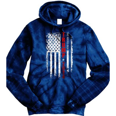 Donald Trump 2024 Take America Back American Flag Patriotic Tie Dye Hoodie