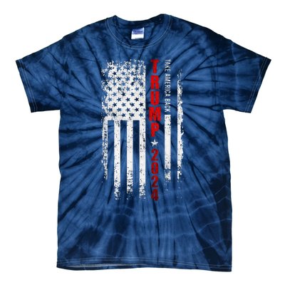 Donald Trump 2024 Take America Back American Flag Patriotic Tie-Dye T-Shirt