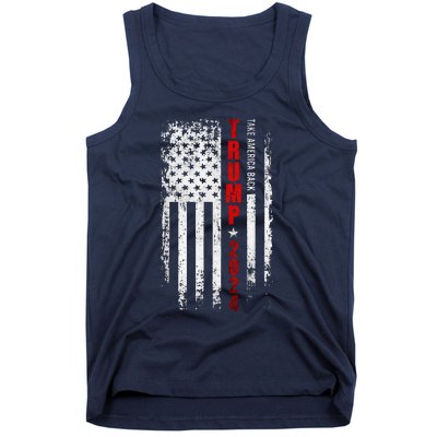 Donald Trump 2024 Take America Back American Flag Patriotic Tank Top