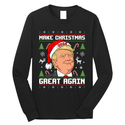 Donald Trump 2024 Make Christmas Great Again Ugly Christmas Sweater Long Sleeve Shirt