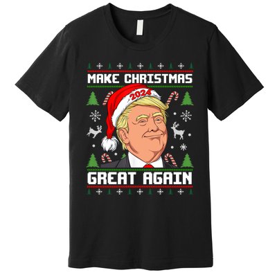 Donald Trump 2024 Make Christmas Great Again Ugly Christmas Sweater Premium T-Shirt