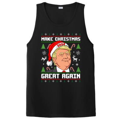 Donald Trump 2024 Make Christmas Great Again Ugly Christmas Sweater PosiCharge Competitor Tank