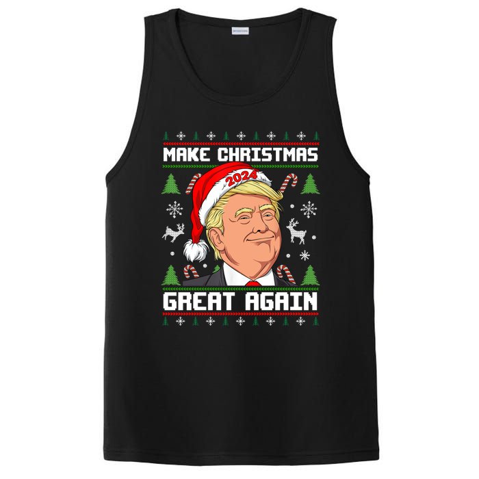 Donald Trump 2024 Make Christmas Great Again Ugly Christmas Sweater PosiCharge Competitor Tank