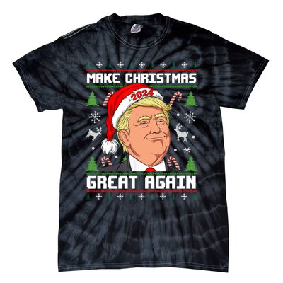 Donald Trump 2024 Make Christmas Great Again Ugly Christmas Sweater Tie-Dye T-Shirt