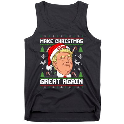 Donald Trump 2024 Make Christmas Great Again Ugly Christmas Sweater Tank Top