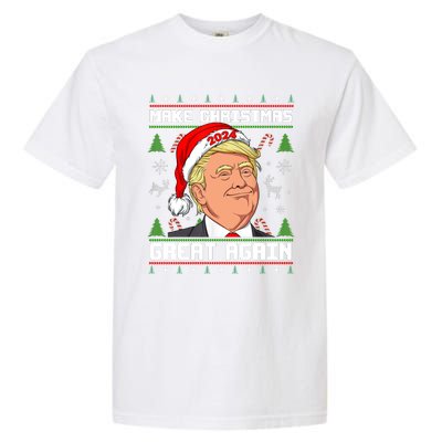 Donald Trump 2024 Make Christmas Great Again Ugly Christmas Sweater Garment-Dyed Heavyweight T-Shirt