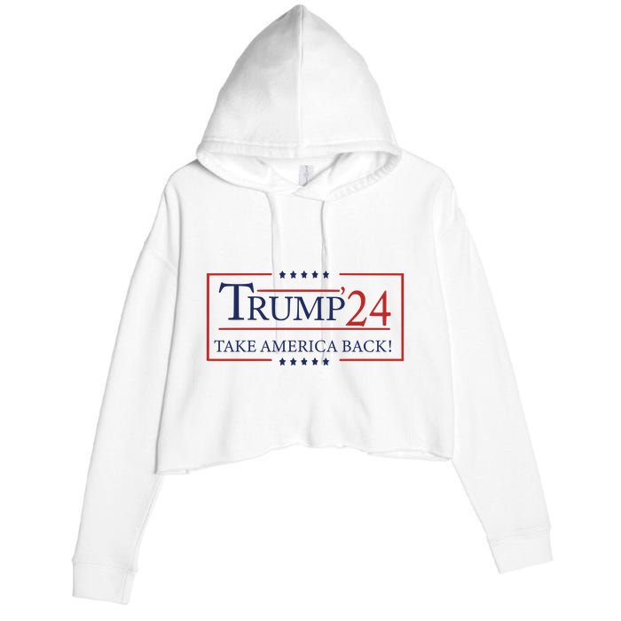 Donald Trump 2024 Take America Back USA United States Crop Fleece Hoodie