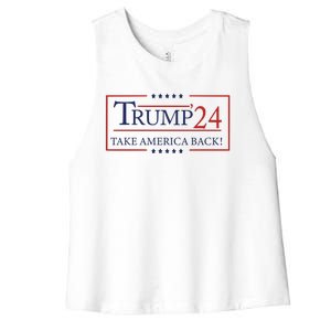 Donald Trump 2024 Take America Back USA United States Women's Racerback Cropped Tank