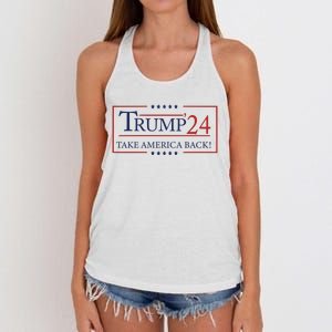 Donald Trump 2024 Take America Back USA United States Women's Knotted Racerback Tank