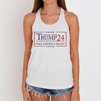 Donald Trump 2024 Take America Back USA United States Women's Knotted Racerback Tank