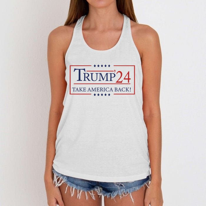 Donald Trump 2024 Take America Back USA United States Women's Knotted Racerback Tank