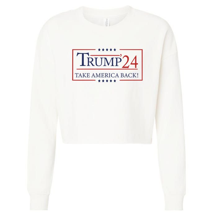 Donald Trump 2024 Take America Back USA United States Cropped Pullover Crew