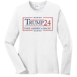 Donald Trump 2024 Take America Back USA United States Ladies Long Sleeve Shirt