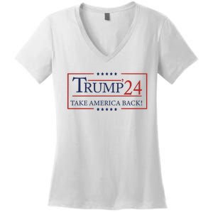 Donald Trump 2024 Take America Back USA United States Women's V-Neck T-Shirt