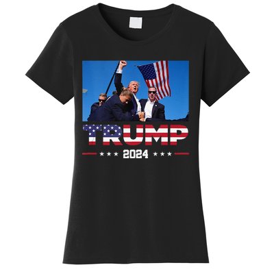 Donald Trump 2024 Survived Shooting At Election Rally Women's T-Shirt