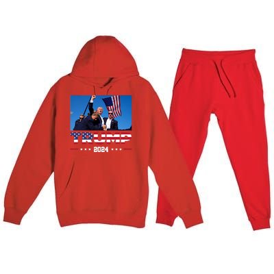 Donald Trump 2024 Survived Shot At Election Rally Premium Hooded Sweatsuit Set