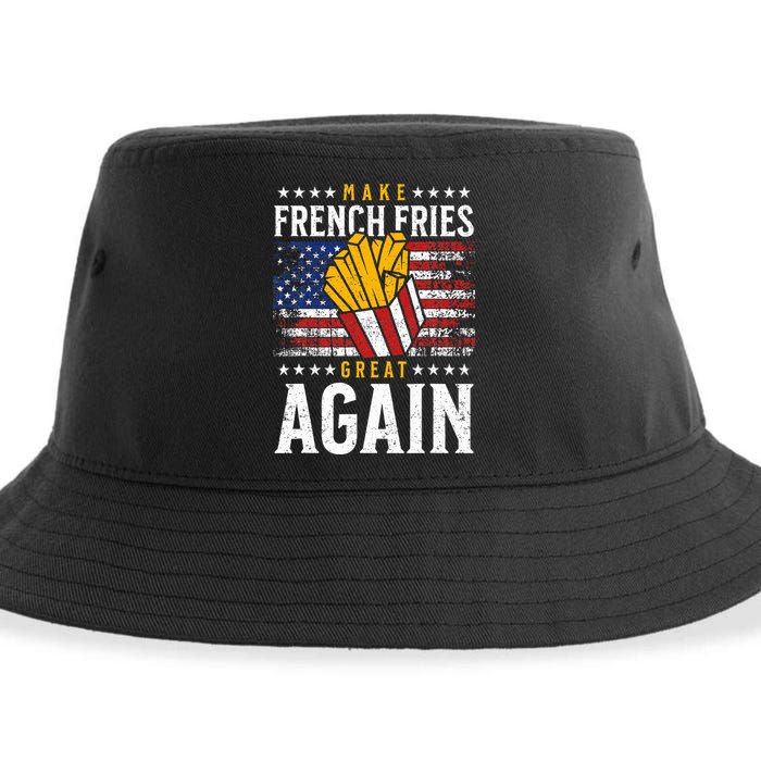 Donald Trump 2024 French Fry Make French Fries Great Again Sustainable Bucket Hat