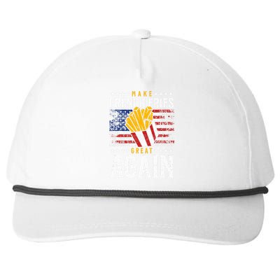 Donald Trump 2024 French Fry Make French Fries Great Again Snapback Five-Panel Rope Hat