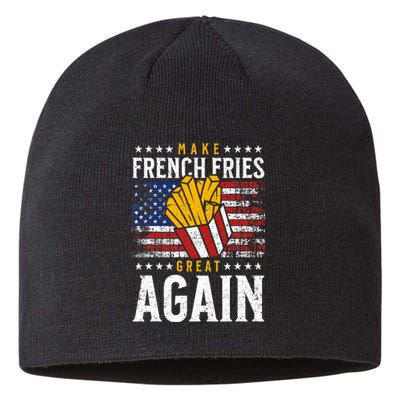 Donald Trump 2024 French Fry Make French Fries Great Again Sustainable Beanie