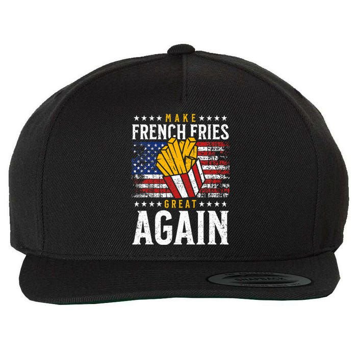 Donald Trump 2024 French Fry Make French Fries Great Again Wool Snapback Cap