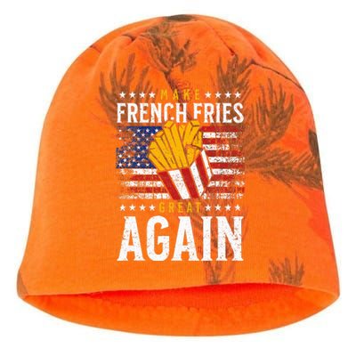 Donald Trump 2024 French Fry Make French Fries Great Again Kati - Camo Knit Beanie