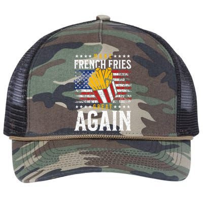 Donald Trump 2024 French Fry Make French Fries Great Again Retro Rope Trucker Hat Cap