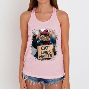 Donald Trump 2024 Cats Cat Lives Matter Trump Women's Knotted Racerback Tank