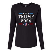 Donald Trump 2024,Save America Again USA Flag Election 2024 Womens Cotton Relaxed Long Sleeve T-Shirt