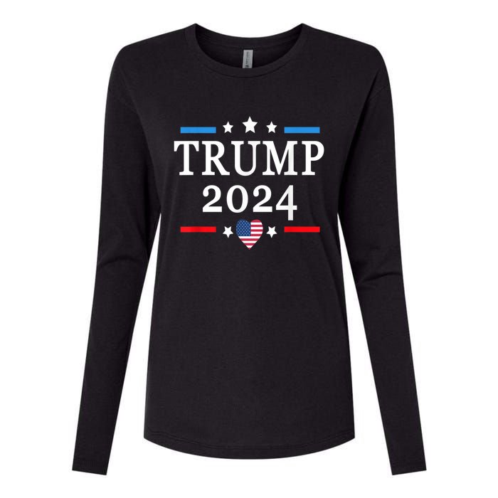 Donald Trump 2024,Save America Again USA Flag Election 2024 Womens Cotton Relaxed Long Sleeve T-Shirt