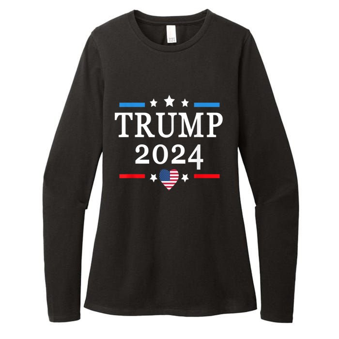 Donald Trump 2024,Save America Again USA Flag Election 2024 Womens CVC Long Sleeve Shirt