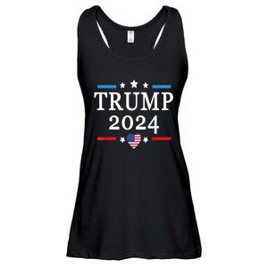 Donald Trump 2024,Save America Again USA Flag Election 2024 Ladies Essential Flowy Tank