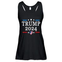 Donald Trump 2024,Save America Again USA Flag Election 2024 Ladies Essential Flowy Tank