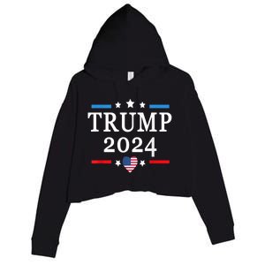 Donald Trump 2024,Save America Again USA Flag Election 2024 Crop Fleece Hoodie