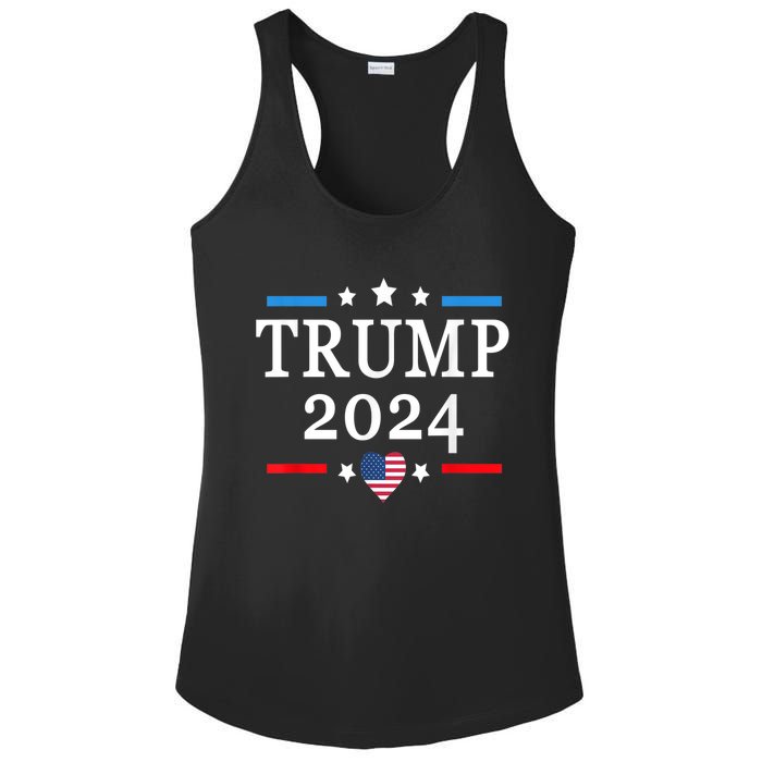 Donald Trump 2024,Save America Again USA Flag Election 2024 Ladies PosiCharge Competitor Racerback Tank