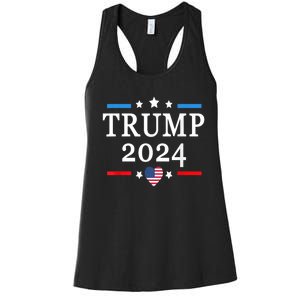 Donald Trump 2024,Save America Again USA Flag Election 2024 Women's Racerback Tank