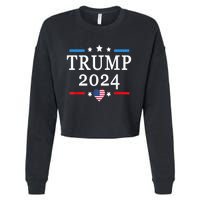 Donald Trump 2024,Save America Again USA Flag Election 2024 Cropped Pullover Crew