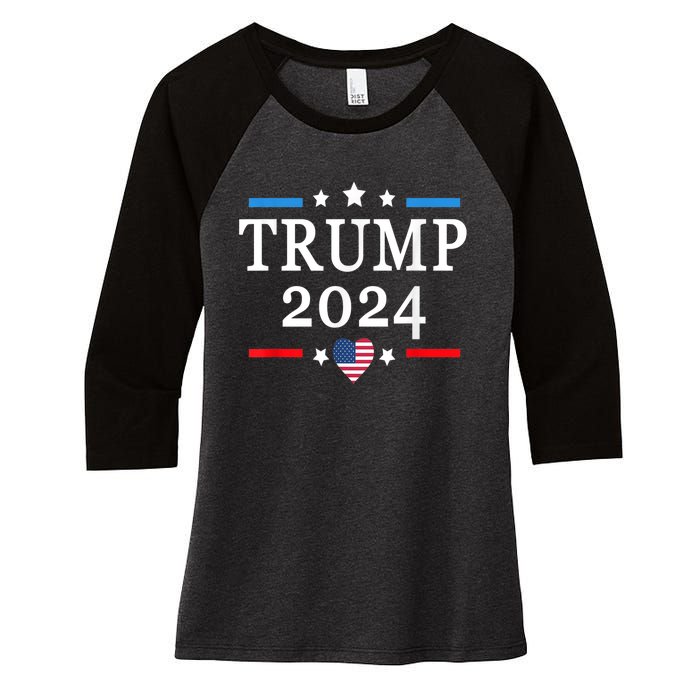 Donald Trump 2024,Save America Again USA Flag Election 2024 Women's Tri-Blend 3/4-Sleeve Raglan Shirt