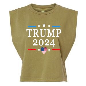 Donald Trump 2024,Save America Again USA Flag Election 2024 Garment-Dyed Women's Muscle Tee