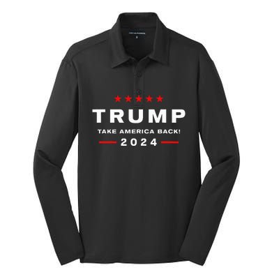 Donald Trump 2024 Take America Back Election Silk Touch Performance Long Sleeve Polo