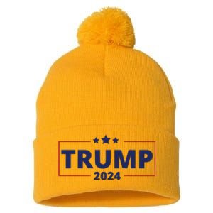 Donald Trump 2024 Take America Back USA Trump United States Pom Pom 12in Knit Beanie