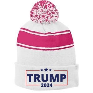 Donald Trump 2024 Take America Back USA Trump United States Stripe Pom Pom Beanie